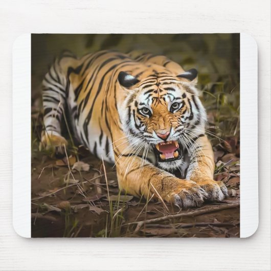 Wilde predator van angry Tiger Wilde Predator Cat  Muismat (Voorkant)