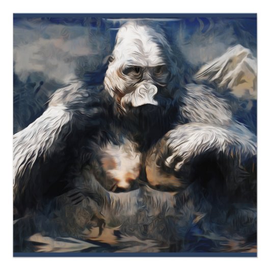 Wilde primaat - Afrikaanse Gorilla Foto Afdruk (Voorkant)