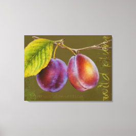 Wilde pruim - Prunus domestica canvas kunst (olijf