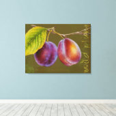 Wilde pruim - Prunus domestica canvas kunst (olijf (Insitu (Houten vloer))