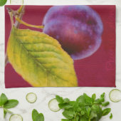 Wilde pruim - Prunus domestica rode keukenhanddoek (Gevouwen)