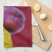 Wilde pruim - Prunus domestica rode keukenhanddoek (Quarter Fold)