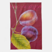 Wilde pruim - Prunus domestica rode keukenhanddoek (Verticaal)