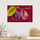 Wilde pruimen - poster van Prunus domestica (rijk  (Keuken)