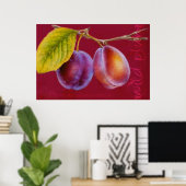 Wilde pruimen - poster van Prunus domestica (rijk  (Thuiskantoor)