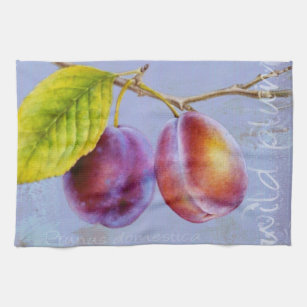 Wilde pruimen - Prunus domestica blauwe keukenhand Theedoek