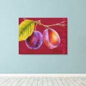 Wilde pruimen - Prunus domestica canvas kunst (rij (Insitu (Houten vloer))