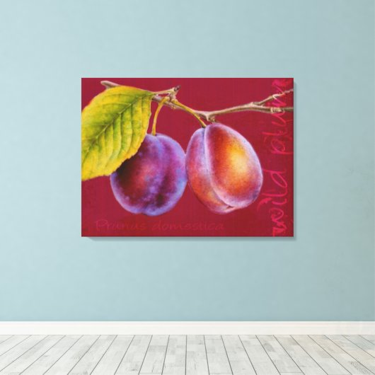 Wilde pruimen - Prunus domestica canvas kunst (rij (Insitu (Houten vloer))