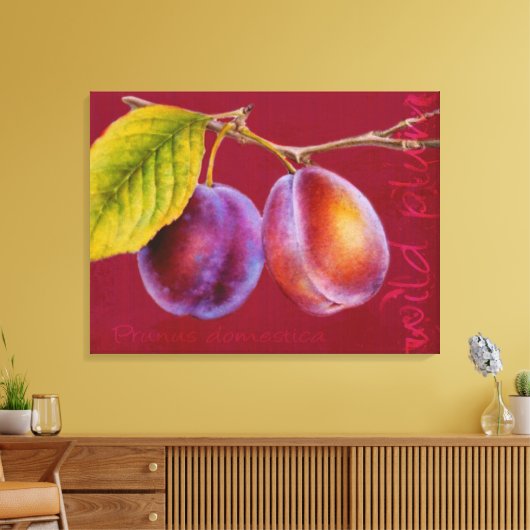 Wilde pruimen - Prunus domestica canvas kunst (rij (Insitu (Woonkamer))