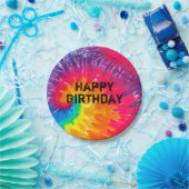 Wilde psychedelische stropdas kleurstof abstract p papieren bordje (Feest)