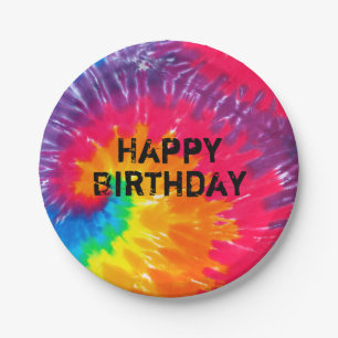 Wilde psychedelische stropdas kleurstof abstract p papieren bordje