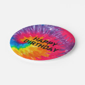 Wilde psychedelische stropdas kleurstof abstract p papieren bordje (Gekanteld)