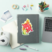 Wilde psychedelische vlammende paddenstoel sticker (iPad Cover)