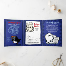 Wilde Puffins Puzzle Wenskaart Trifold Drieluik Wenskaart