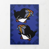 Wilde Puffins Puzzle Wenskaart Trifold Drieluik Wenskaart (Cover)