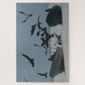 Wilde Puzzle: Pelikanen in de buurt van Vissende b Legpuzzel (Verticaal)