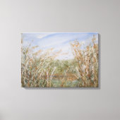 Wilde rand van een Natuurlijke Pond Waterverf Druk Canvas Afdruk (Voorkant)