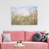 Wilde rand van een Natuurlijke Pond Waterverf Druk Canvas Afdruk (Insitu (Woonkamer))