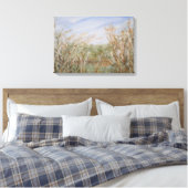 Wilde rand van een Natuurlijke Pond Waterverf Druk Canvas Afdruk (Insitu (Slaapkamer))