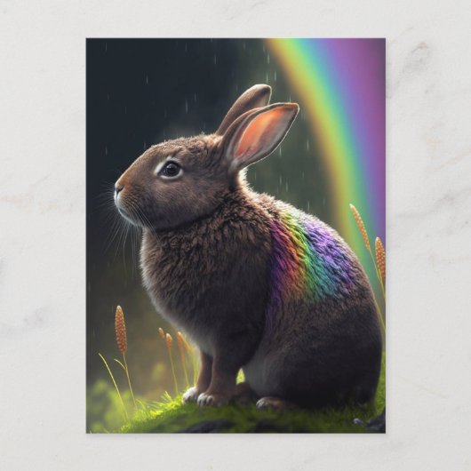 Wilde regenboogkonijn Briefkaart (Voorkant)