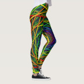 Wilde regenboogneon Leggings Geometrisch ontwerp (Rechts)