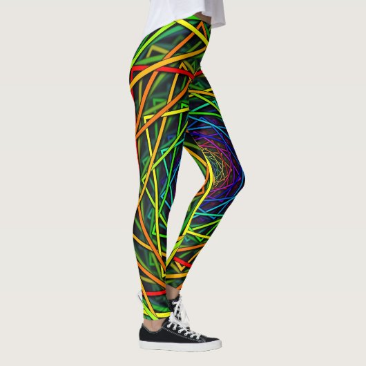 Wilde regenboogneon Leggings Geometrisch ontwerp (Rechts)