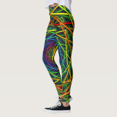 Wilde regenboogneon Leggings Geometrisch ontwerp (Links)