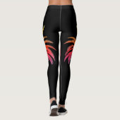 Wilde regenboogpalm Trepical Black Leggings (Achterkant)