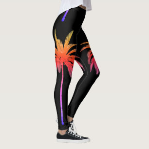 Wilde regenboogpalm Trepical Black Leggings