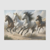Wilde rennende paarden kudde decoupage tissuepapier (Voorkant)
