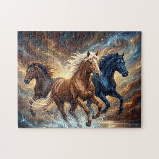 Wilde Rennende Paarden Legpuzzel (Horizontaal)