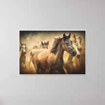 Wilde Rennende Paarden: Westerse Rustieke Wilde Na