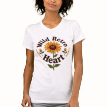 Wilde Retro Hart Zonnebloem Vintage 70s Bloemig