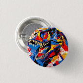 Wilde Retro T-rex Dinosaur Fusie Ronde Button 3,2 Cm (Voorkant /achterkant)
