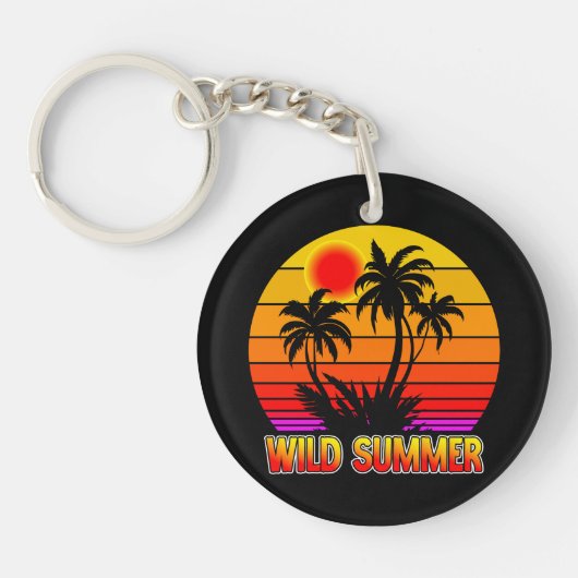 Wilde Retro Zomer Stemmingen-62827 Sleutelhanger (Voorkant)