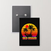 Wilde Retro Zomer Vibes met Palmboom Ontwerp Button (Voorkant / Achterkant)