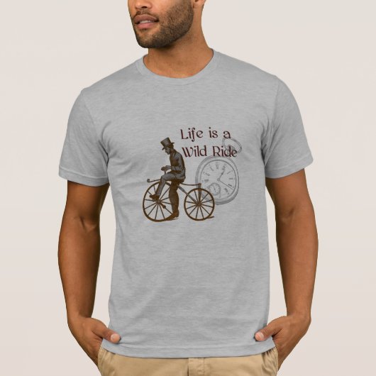 Wilde Ride Steampunk Bicycle Collage T-shirt (Voorkant)