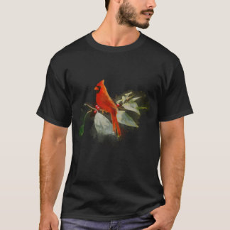 Wilde rode kardinale vogel t-shirt