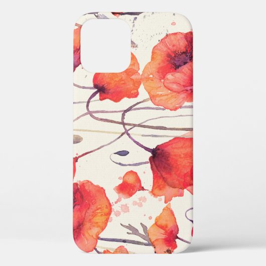 Wilde rode klaprozen, waterverf Case-Mate iPhone case (Achterkant)