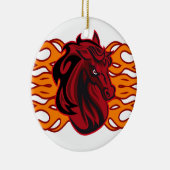 Wilde rode mosterang keramisch ornament (Rechts)