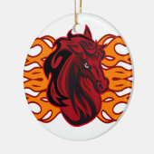 Wilde rode mosterang keramisch ornament (Links)