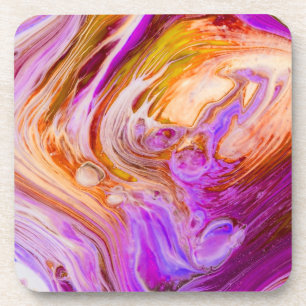 Wilde rode Paarse acrylstroomkunst Bier Onderzetter