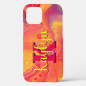 Wilde rode Paarse acrylstroomkunst Case-Mate iPhone Case (Achterkant)