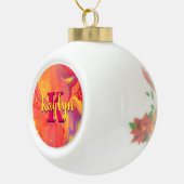 Wilde rode Paarse acrylstroomkunst Keramische Bal Ornament (Rechts)