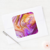 Wilde rode Paarse acrylstroomkunst Vierkante Sticker (Envelop)
