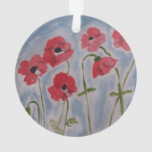 Wilde rode papaver Acrylafbraak Ornament (achterkant)