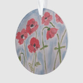 Wilde rode papaver Acrylafbraak Ornament (voorkant)