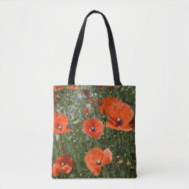 Wilde rode papaver bloemen in Paphos, Cyprus Tote Bag