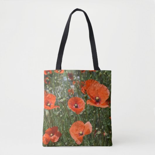 Wilde rode papaver bloemen in Paphos, Cyprus Tote Bag (Voorkant)