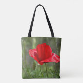 Wilde rode papaverbloem tote bag (Achterkant)